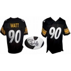 TJ Watt signed Pittsburgh Steelers custom Football Jersey size XL Beckett Authenticated